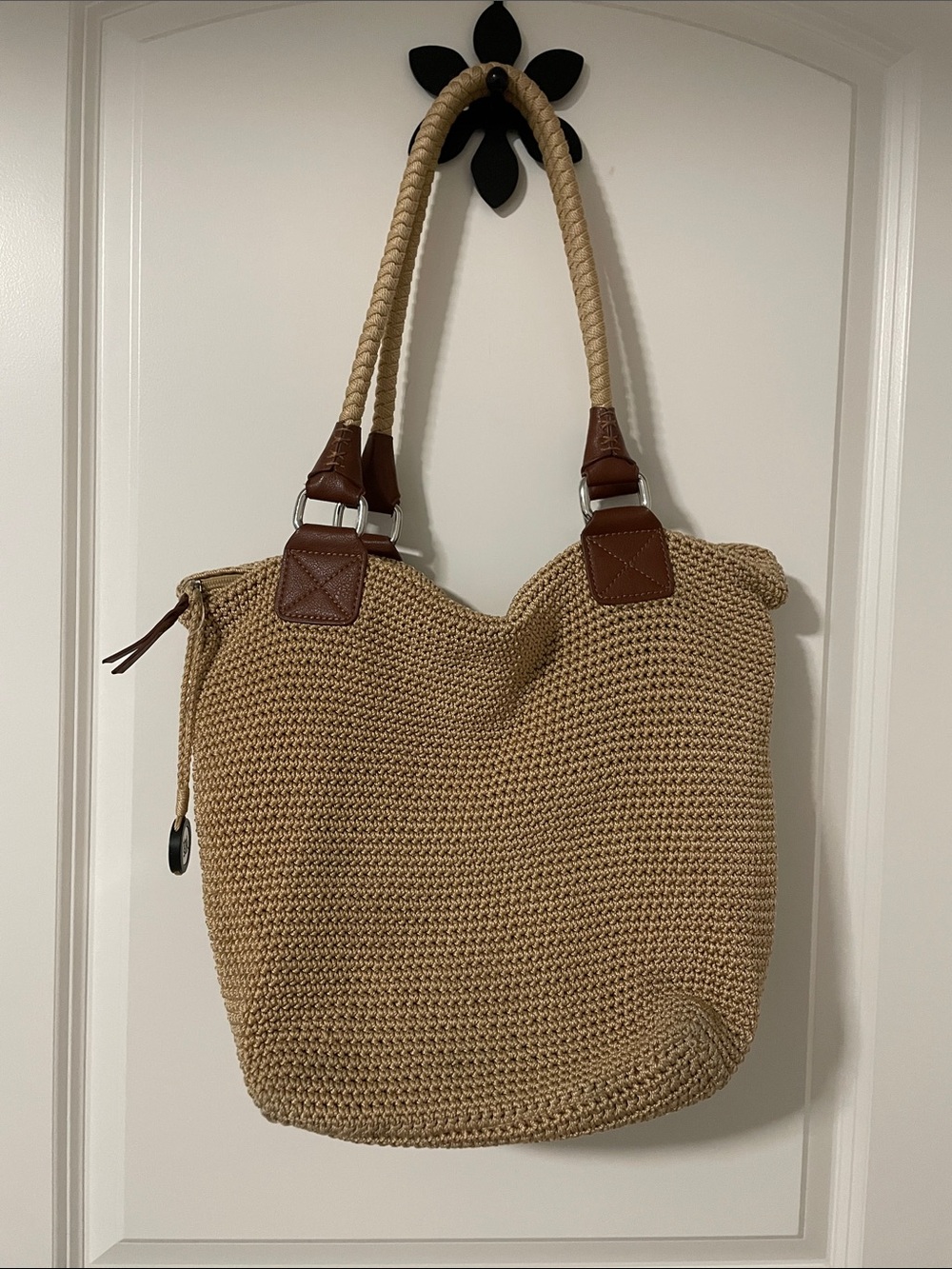 The Sak Tan Woven Braided Tote Bag